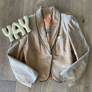 Vintage Winlit Suede Western Blazer Jacket in Taupe 1970s